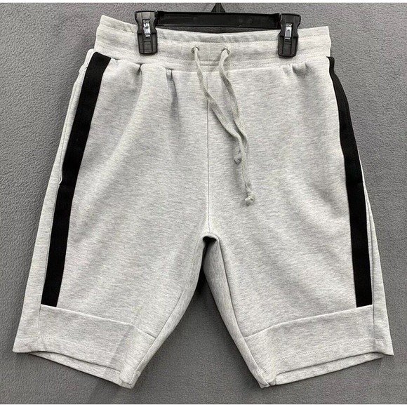 CityLab Athletic Sweat Shorts Men Small Gray Black Stripe Gym Workout Running - Picture 1 of 13